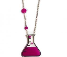 Geek Jewelry,Love Potion Necklace,Back to school Jewelry,Lasercut Acrylic
