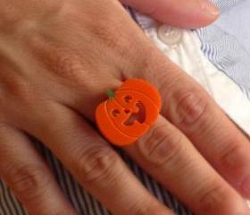 Halloween Jewelry, Pumpkin Ring,Lasercut Acrylic