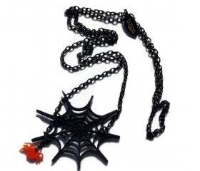 Halloween Jewelry,Spider Web Necklace,Lasercut Acrylic