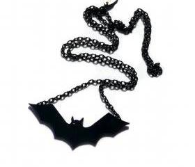 Halloween Jewelry,Bat Necklace,Lasercut Acrylic