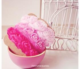 Choose any 3 colors Chiffon Bloomer rose trim - 5% off 