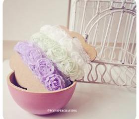 Choose any 3 colors Chiffon Bloomer rose trim - 5% off 