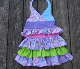 Layered Ruffled Skirt and Halter top for girls size 2 to 3