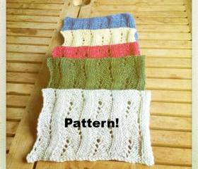 Knitting Scarf Pattern, 5 colors, merino wool, hand dyed - Knitting tutorial PDF