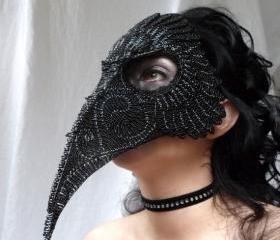  Raven masquerade mask, gothic, handmade