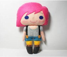 Pinky girl - doll pattern, felt doll, PDF