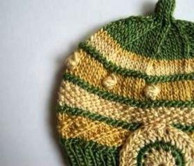 Warm Soft Hat, Natural Plant Dye, High-End Silk/Wool, Size 6 Month, OOAK