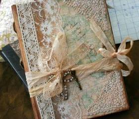  Wedding Guest Book - Our Journey of love - vintage style - Custom made - has 24 pages