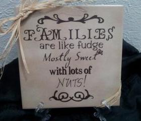 ceramic tile with cute saying.