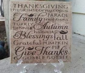 Thanksgiving ceramic tile