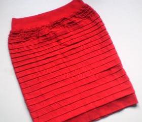Red ruffle Bodycon mini Skirt