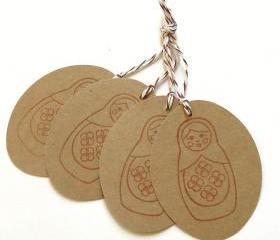 Matryoshka Doll Tags - Set of 4