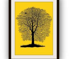 Limited edition - Tree with a bird nest - handmade papercutting / papercut work