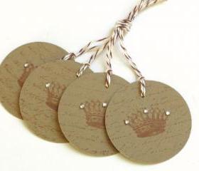 French Crown Tags - Set of 4