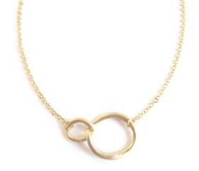 Circle Pendant Necklace - Double Ring - Gold - Eternity