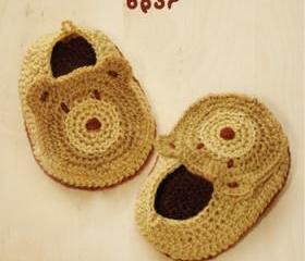Bear Baby Booties Crochet PATTERN, SYMBOL DIAGRAM (pdf)
