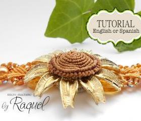 ESQUEMA en ESPAÑOL Micro Macrame 'Pulsera Girasol Radiante'