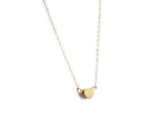 Tiny Heart Necklace - Puffy Heart - Gold Filled - Gold - Bimba