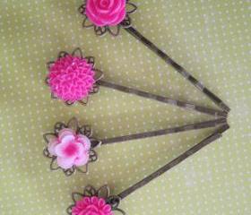 Pretty in Pink Hair Bobby Pins