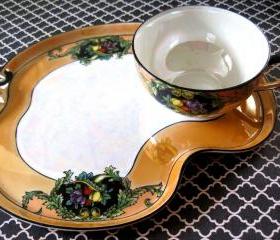 Noritake Lusterware Hand Painted Serving Tray