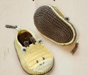 Giraffe Baby Booties Crochet PATTERN, SYMBOL DIAGRAM (pdf)
