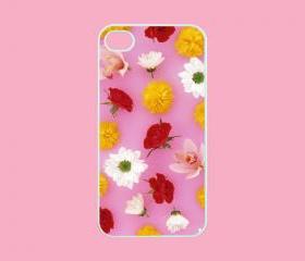 Flower - iphone 4 case,iphone 4s case,personalized iphone case in black or white,plastic or silicone 