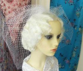 bridal birdcage veil.