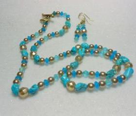 Genuine Turquoise Necklace Set