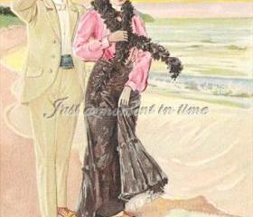 French vintage postcard image - digital download 300 dpi