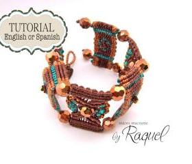 Micro Macrame Tutorial en ESPAÑOL 'Pulsera Brown Steps'