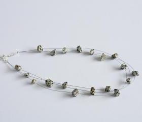 Dalmatian Jasper Floating Multi-strand Illusion Necklace