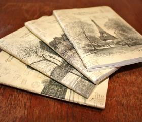 Vintage Inspired Paris Notebook Journals 