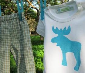 Baby Clothing Set - Turquise Moose