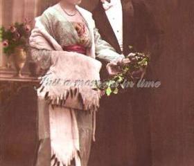 1040 Digital scan 300 dpi charming 1930's Dutch New Year card image