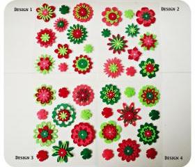 Christmas Flower felt embellishment set 