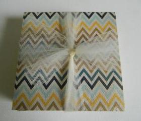 Fall Inspired Chevron Print Tile Coasters