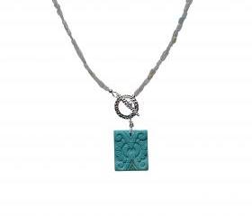 Aquamarine and Silver Toggle Pendant Necklace