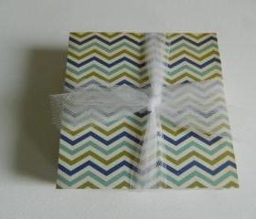 Blue and Green Chevron Coasters