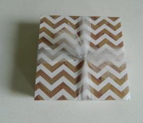 Wood Grain Chevron Coasters