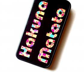 Hakuna Matata iPhone 4 iPhone 4S Case Decorative Black Rubber Case 