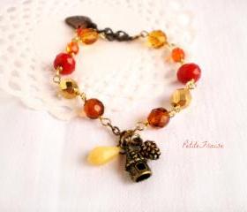 Sunset in the forest, Autumn colors bracelet 