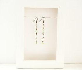 Long dangle earrings with pastel Czech glass - Sweet Candy