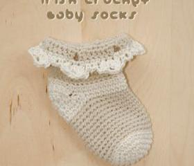Irish Crochet Baby Socks PATTERN, SYMBOL DIAGRAM (pdf)