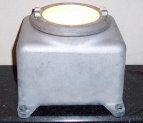 Repurposed one of a kind lamp with industrial or nautical theme