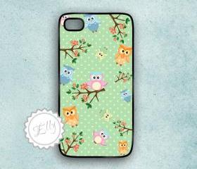  iPhone Owls Case and branches iphone4 case white clear black white sides