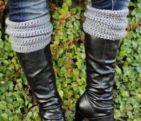 Boot Cuffs, Leg Warmers, Boot Toppers, Grey, Choose A Color