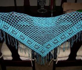 Triangular Hand crocheted Shawl/Wrap/Neckwarmer/Cowl/Scarf