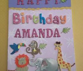 Personalized, custom child's birthday card