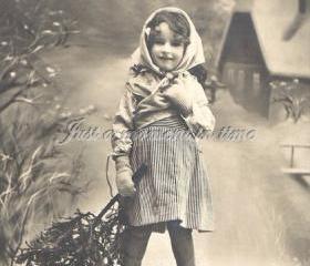 1054 Digital download Charming little girl in the snow