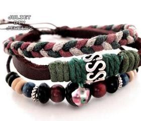 Auspicious leather bracelet lucky bracelet